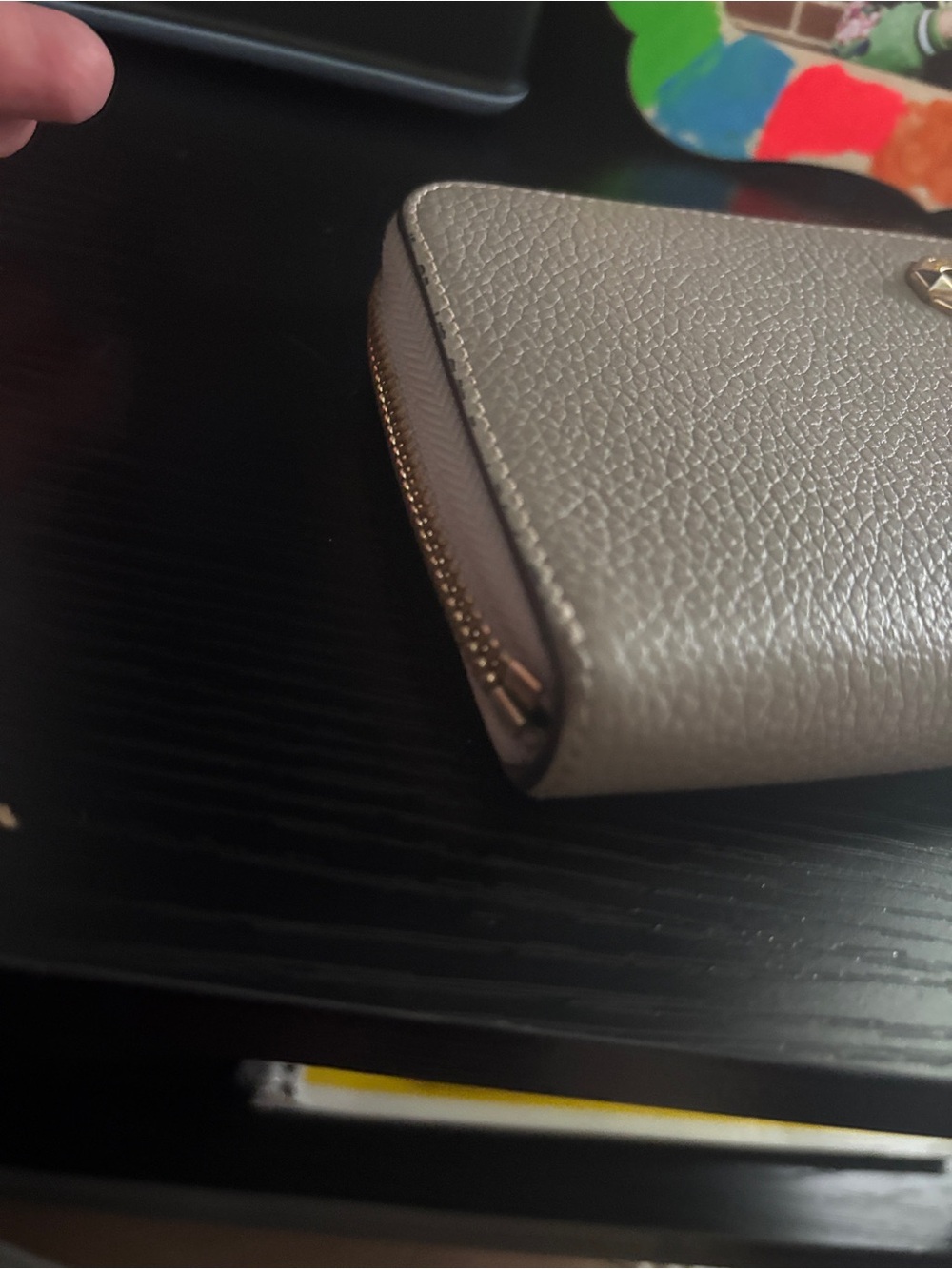 Furla Light gray  Pebbled Zip-Around Wallet with Gold Logo - Picture 5 of 14